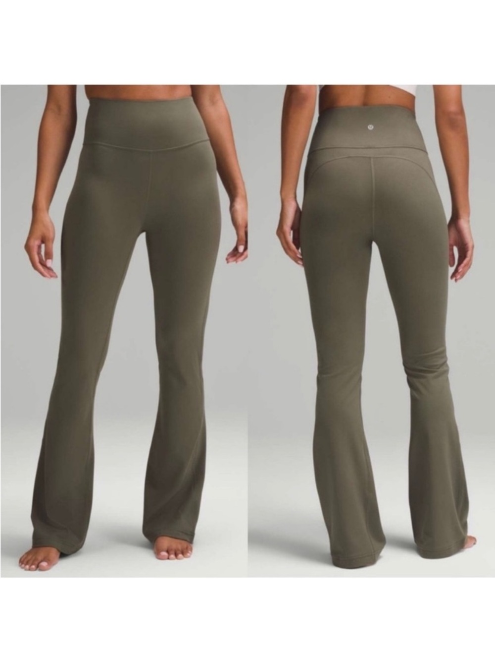Lululemon High-Rise Olive Green Flared Workout Pants